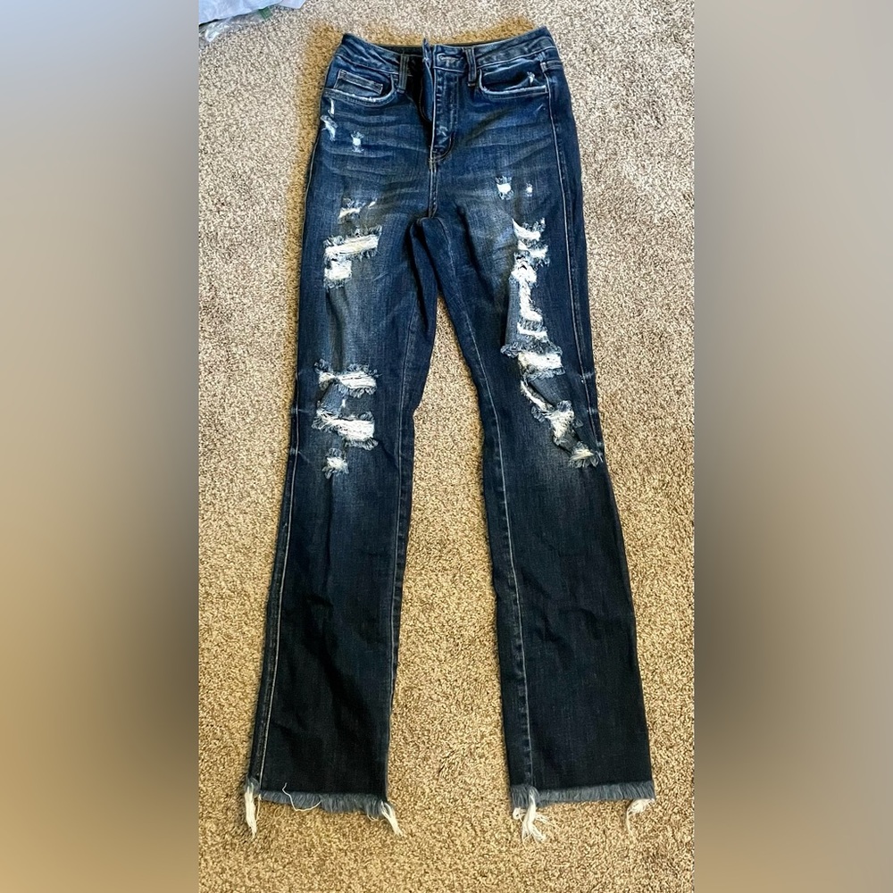 Dark Wash Ripped Jeans
